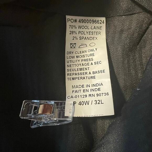 Lauren Ralph Lauren Men’s Dress Pants High Performance Wool Trousers Gray 40/32 - Picture 7 of 10